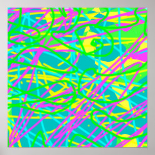 夢の色を書き込み文様を表現アート ポスター