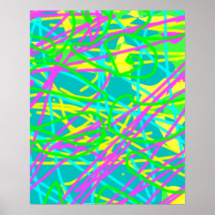 夢の色を書き込み文様を表現アート ポスター
