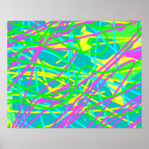 夢の色を書き込み文様を表現アート ポスター