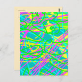 夢の色を書き込み文様を表現アート ポストカード (正面/裏面)