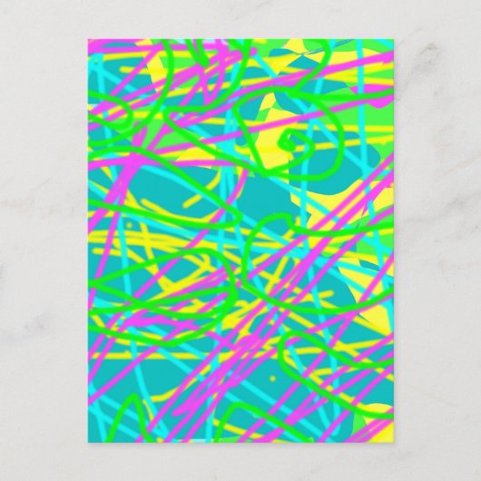 夢の色を書き込み文様を表現アート ポストカード (正面)