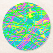 夢の色を書き込み文様を表現アート ラウンドペーパーコースター (正面)