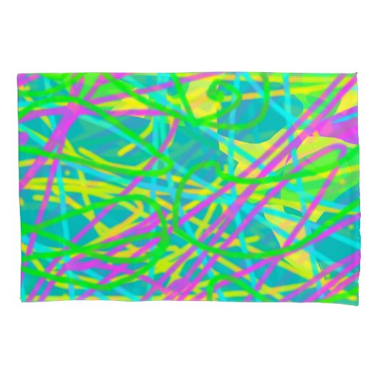 夢の色を書き込み文様を表現アート 枕カバー (正面)