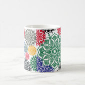 夢の花のアートパターン コーヒーマグカップ (中央)