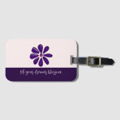 夢の花を咲かせる – 紫の花 ラゲッジタグ (正面横)