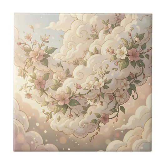 夢の花雲 桜の花  タイル (正面)
