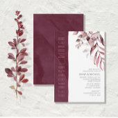 夢の葉リハーサルディナーバーガンディID817 招待状