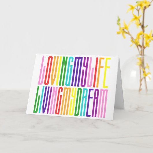 夢の虹を生きる私の人生を愛カラフルし カード (黄色い花)