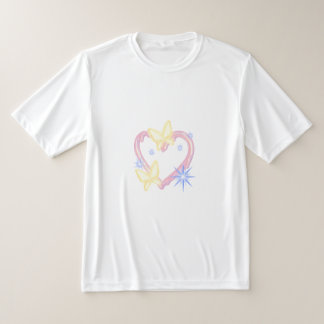 夢の蝶とハートの美しいグラフィックTシャツ Tシャツ