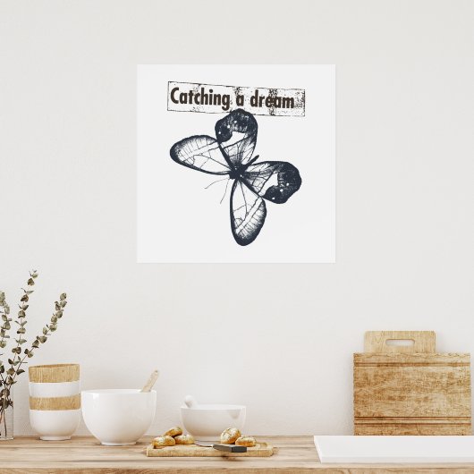 夢の蝶を捕まえる ポスター (キッチン)