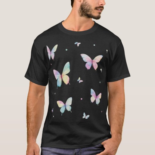 夢の蝶 水彩Tシャツデザイン Tシャツ (正面)