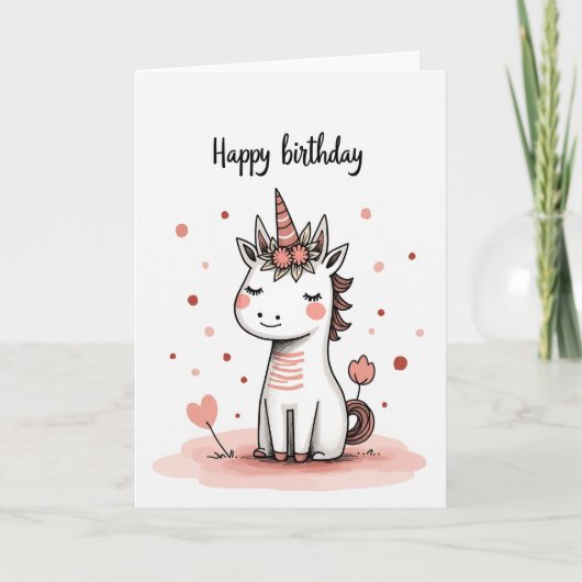 夢の角のある誕生日カード カード (正面)