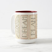 夢の計画を構築する繰り返しコーヒーマグ ツートーンマグカップ (正面左)