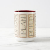 夢の計画を構築する繰り返しコーヒーマグ ツートーンマグカップ (中央)