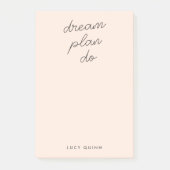 夢の計画 |赤面ピンクモダンススタイリッシュクリプト ポストイット (正面)