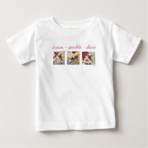 夢の輝きの輝やきのハチドリの芸術のベビーのチュチュ ベビーTシャツ