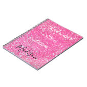 夢の輝く熱いピンク色のグリッター ノートブック (左側)