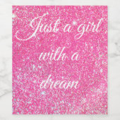 夢の輝く熱いピンク色のグリッター ワインラベル (シングルラベル)