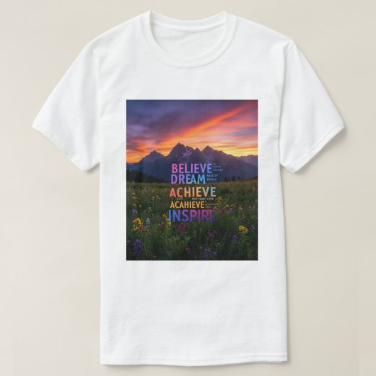 夢の達成インスパイア Tシャツ (デザイン正面)