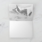 「夢の野」眠る野鳥のグリーティングカード カード (内部)