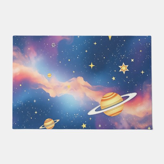 夢の銀河惑星星パターン ドアマット (正面)