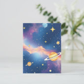 夢の銀河惑星星パターン ポストカード (スタンド正面)