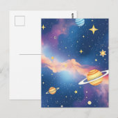 夢の銀河惑星星パターン ポストカード (正面/裏面)