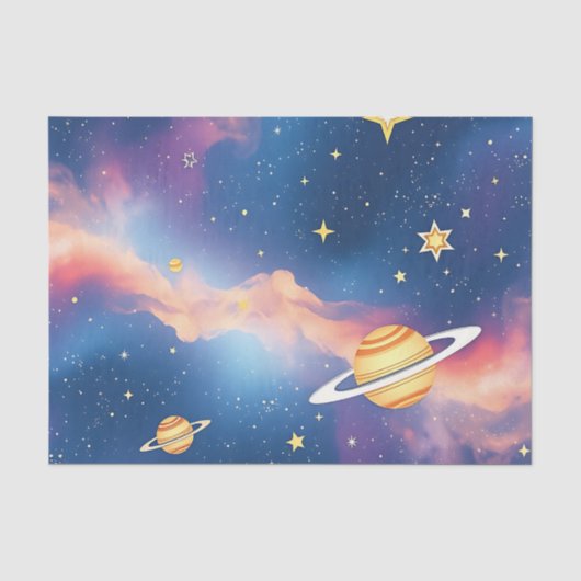 夢の銀河惑星星柄 薄葉紙 (正面)