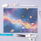 夢の銀河惑星星柄 薄葉紙 (クラフト)