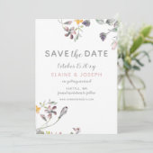 夢の開花赤面フローラ結婚式の日付を保存 招待状 (スタンド正面)