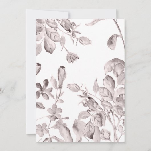 夢の開花赤面フローラ結婚式の日付を保存 招待状 (裏面)