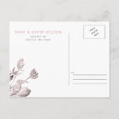 夢の開花赤面フローラ結婚式の日付を保存 案内ポストカード (裏面)