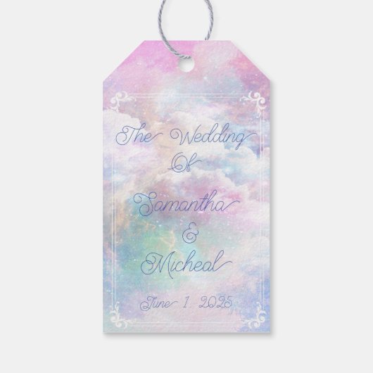 夢の雲と星結婚の ギフトタグ (裏面)