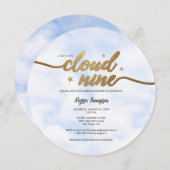 夢の雲の上にいる 花嫁のシャワー 雲 招待状 (正面/裏面)