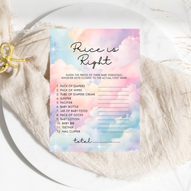 夢の雲の価格は右の赤ちゃんシャワーゲーム (クリエイターアップロード済み)