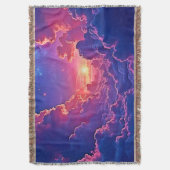 夢の雲: 天上の夕焼けマジックアート スローブランケット (正面縦)