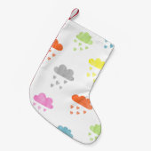 夢の雲：水の色ハート雨 スモールクリスマスストッキング (正面 (吊り時))