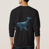 夢の青いクジラTシャツ スウェットシャツ (裏面)