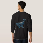 夢の青いクジラTシャツ スウェットシャツ (裏面フル)