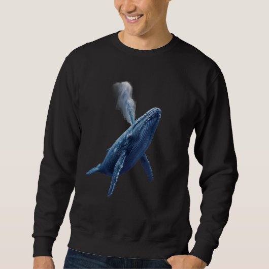 夢の青いクジラTシャツ スウェットシャツ (正面)