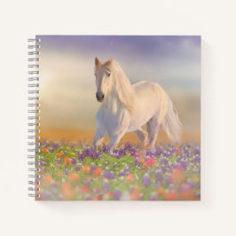 夢の馬ランニングの花を通して ノートブック