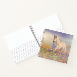 夢の馬ランニングの花を通して ノートブック