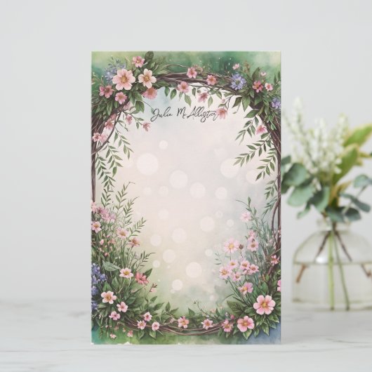 夢の魅力的光で咲く枝 便箋 (スタンド正面)