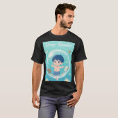 夢の魔法使い: 小さな少年と浮かぶ本の幻想的な世界 Tシャツ (正面フル)