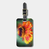 夢の《植物》百日草の花パーソナライズされた ラゲッジタグ (正面縦)