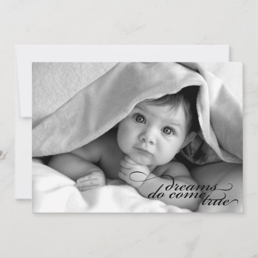 夢は叶う {出産のお知らせ} 案内状 (正面)