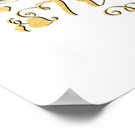 夢は本当に真の来金ゴールドタイポグラフィプリント ポスター (角)