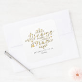 夢は本当に真の来金ゴールド好意ステッカーを行う スクエアシール (封筒)