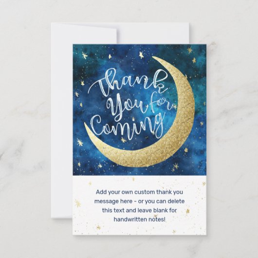 夢は本当に真来の月星の赤ちゃんシャワー サンキューカード (正面)