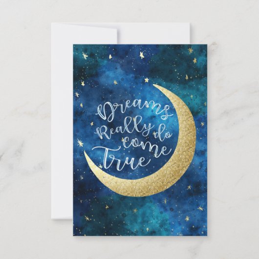 夢は本当に真来の月星の赤ちゃんシャワー サンキューカード (裏面)